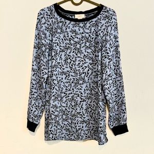 Pre-loved! LOFT Black/Blue Floral Blouse!
